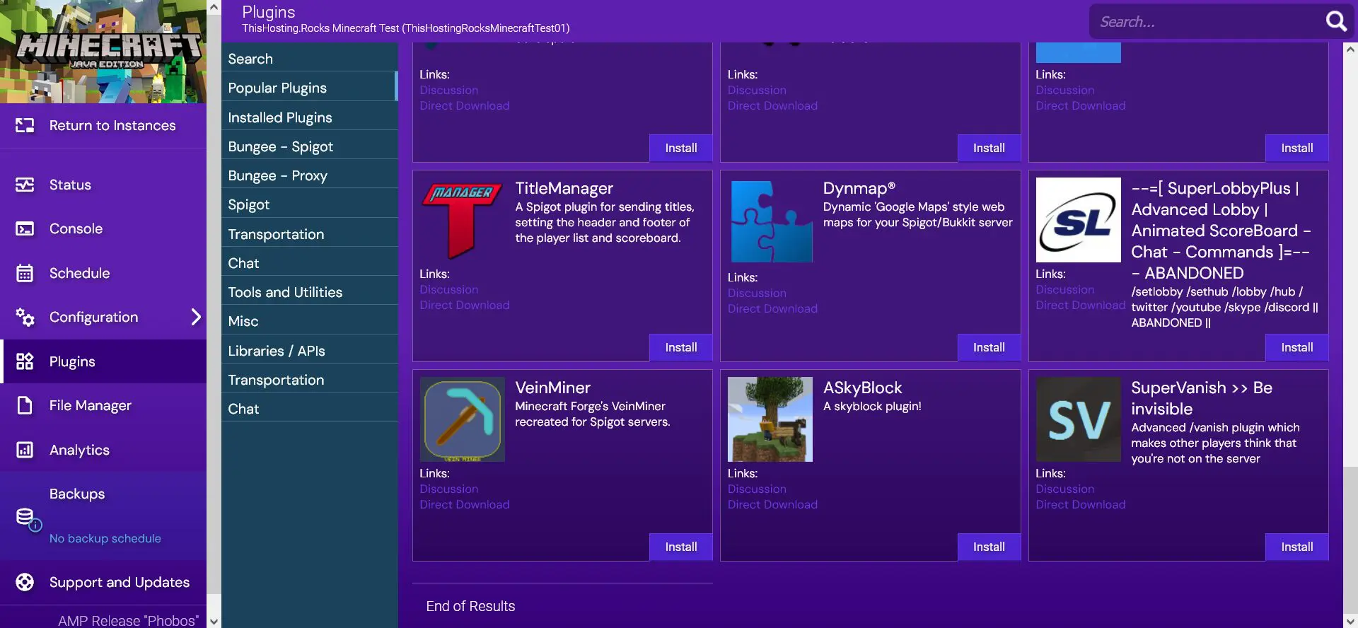 Apex Hosting, Shockbyte, HostHavoc, and